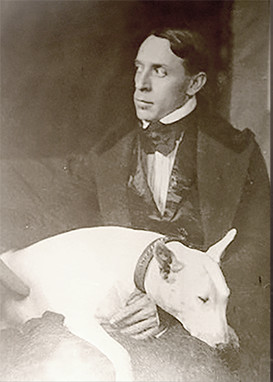 Poet Ralph Hodgson with Mooster (1912)