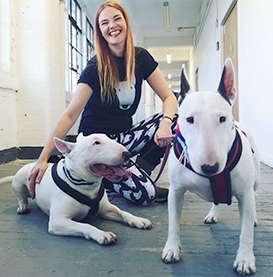 Emily Devine with Kasper and Luna (2018)