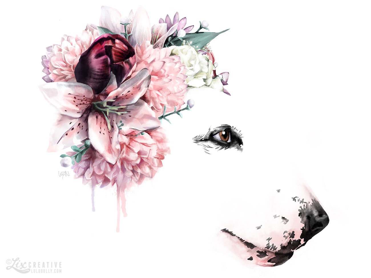 LuluBully Flower Princess Watercolour by LixNorth 1500px