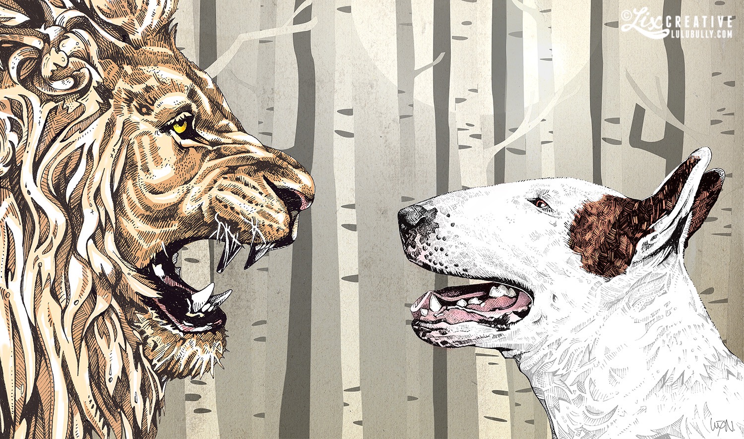 LuluBully LuluandtheLion illustration LixCreative 2014 1500px