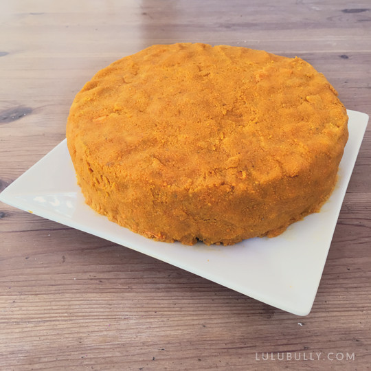 Finished birthday cake with frosting